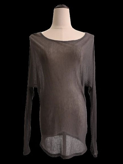 Excellent L'agence Gray Sheer Long Sleeve Top Size S