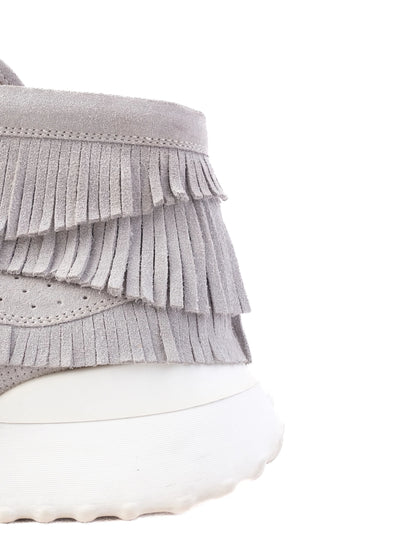 Tod's Gray Leather High-Top Sneakers Women Size 40 Excellent