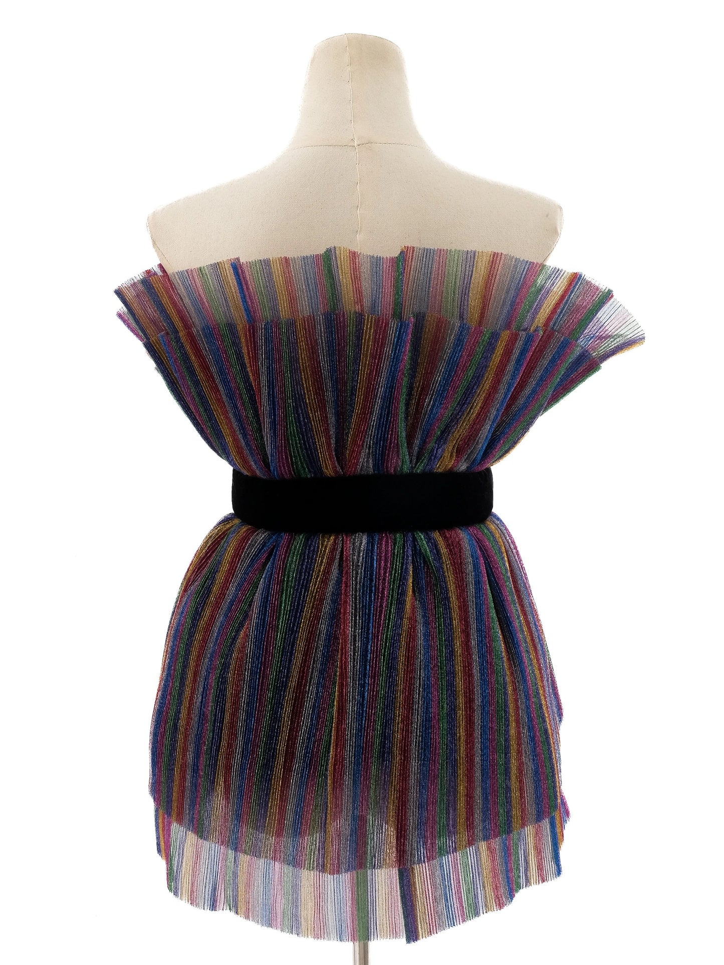 excellent the attico off-shoulder dress m multicolored polyester