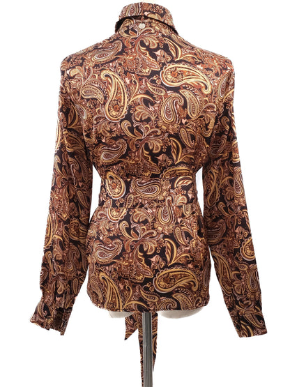 Excellent Liu Jo Paisley Blouse Size XS with Tie Belt