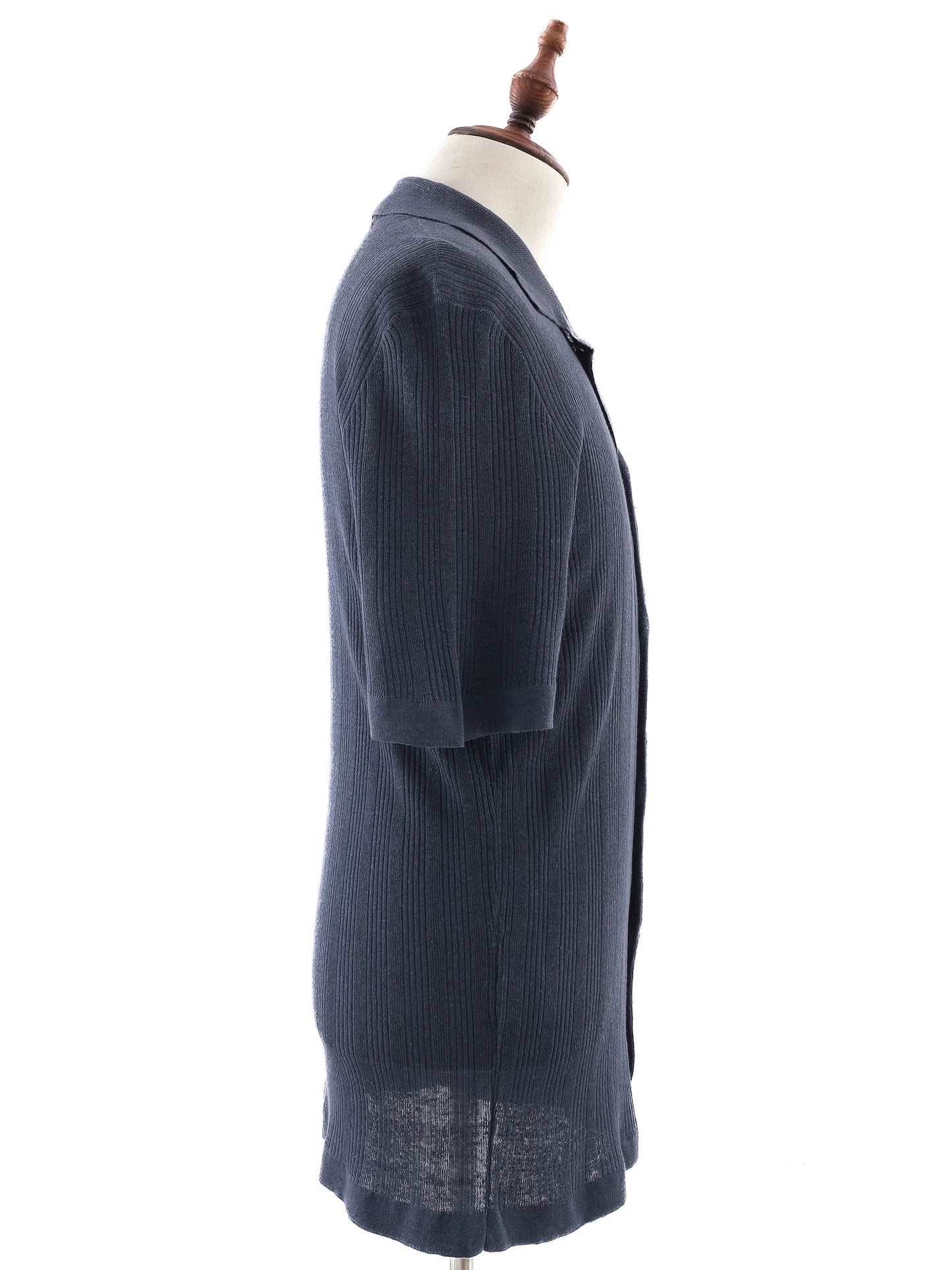hermes men's silk button-up shirt blue size l excellent condition