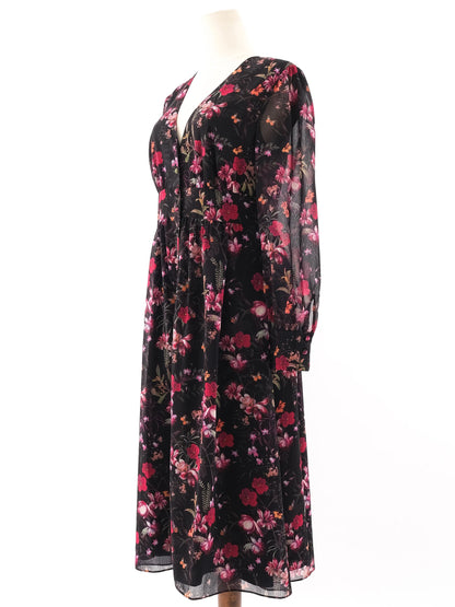 Excellent Ted Baker Floral Long-Sleeved Dress Size M