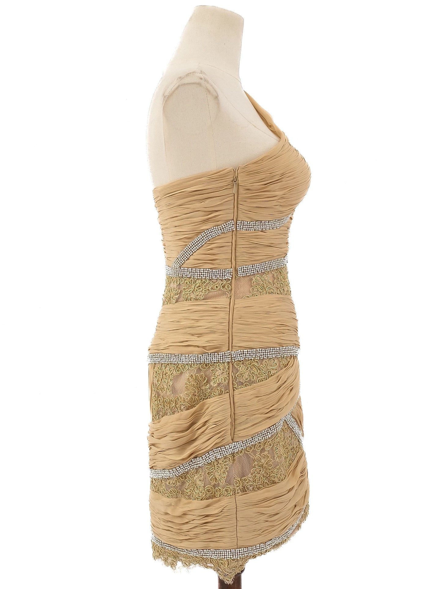 excellent zuhair murad orange silk one-shoulder dress size s