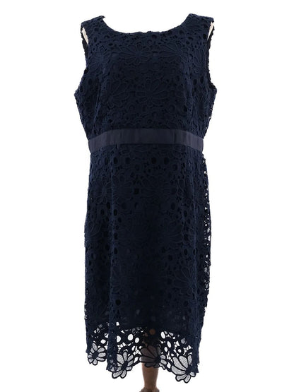 Excellent Gerard Darel Blue Lace Dress Size XXL Floral Pattern