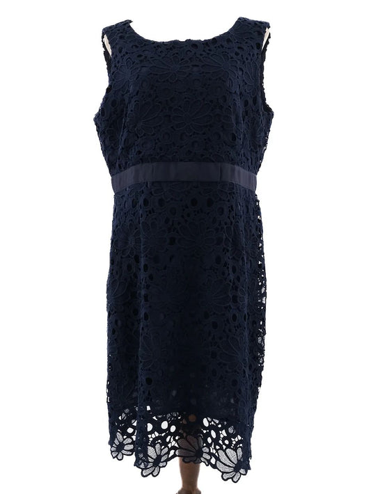 Excellent Gerard Darel Blue Lace Dress Size XXL Floral Pattern