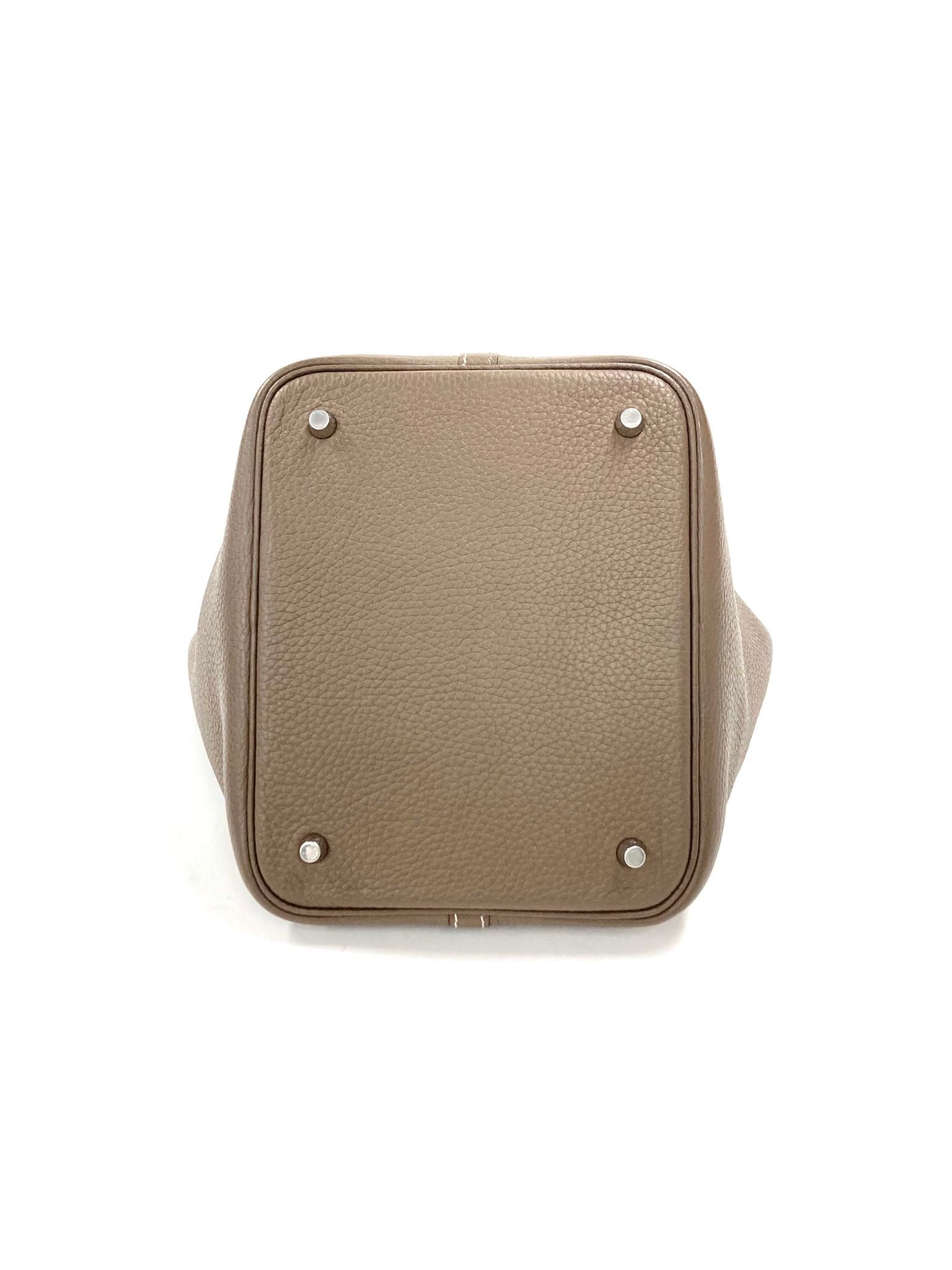 Hermes Etoupe Picotin MM,Taurillon Clemence PHW  U Stamp