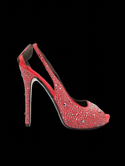 excellent alexander mcqueen red leather high heel shoes size 40