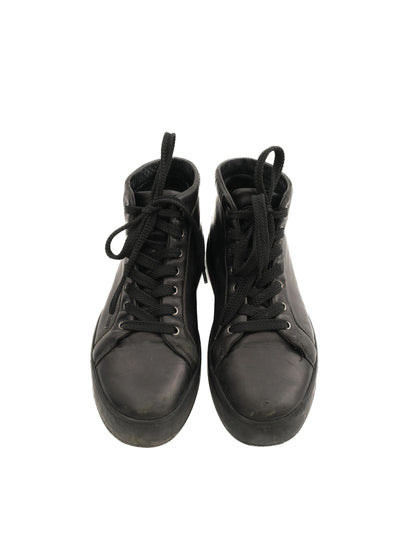 Excellent Max Mara Black Leather Sneakers Size 36.5 Women's