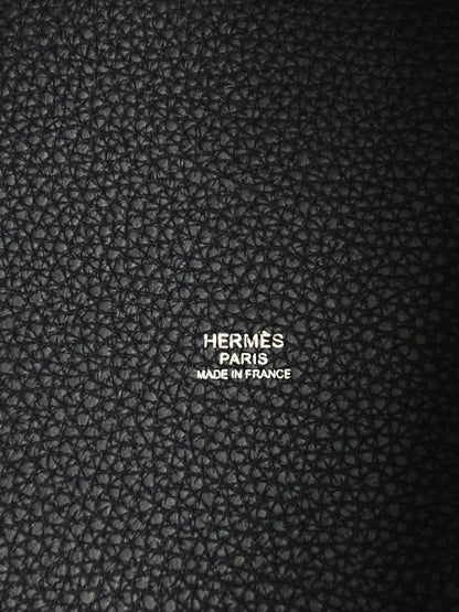 Hermes Navy Picotin MM,Taurillon Clemence PHW  Y Stamp