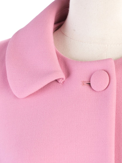 Excellent Red Valentino Pink Wool Women's Coat Size L