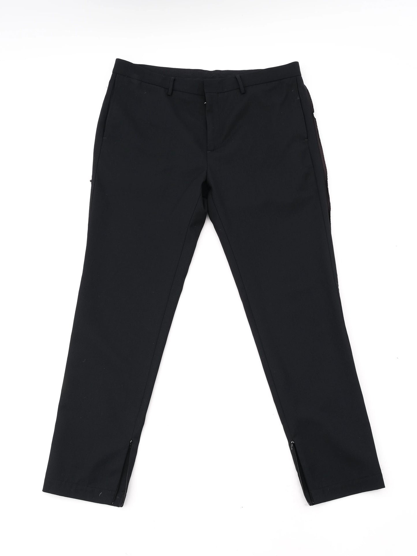 excellent diesel black wool blend pants size l made in tunisia