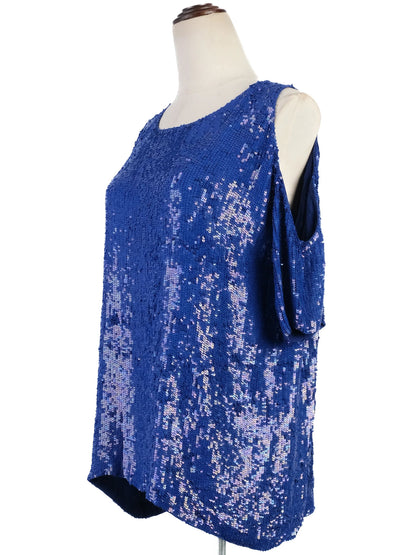 Excellent P.A.R.O.S.H. Blue Sequin Top Women's Size L