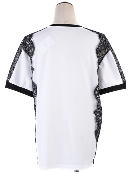 Excellent Pierre Cardin Women's T-Shirt Black Lace Detail Size L