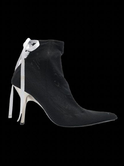 Vicini Black High-Heeled Shoes Size 38 with Lace-Up Detail