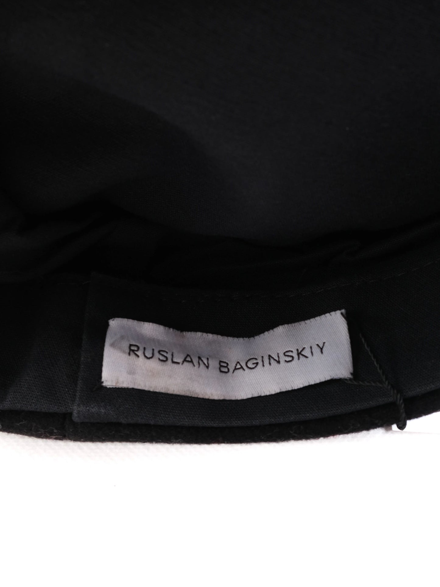 excellent ruslan baginskiy black wool cap with rb embroidery