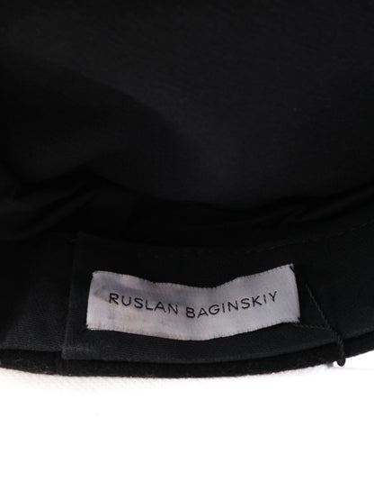 Excellent Ruslan Baginskiy Black Wool Cap with RB Embroidery