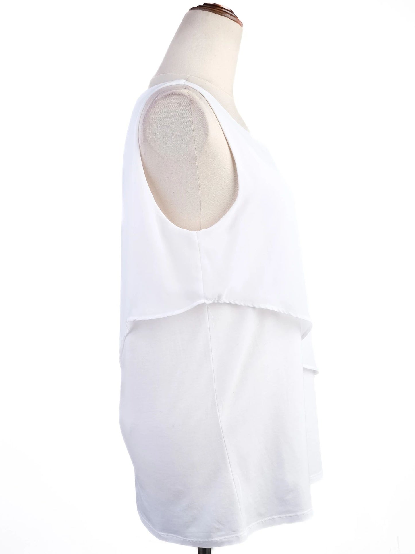excellent hugo boss women's white sleeveless top size m polyester