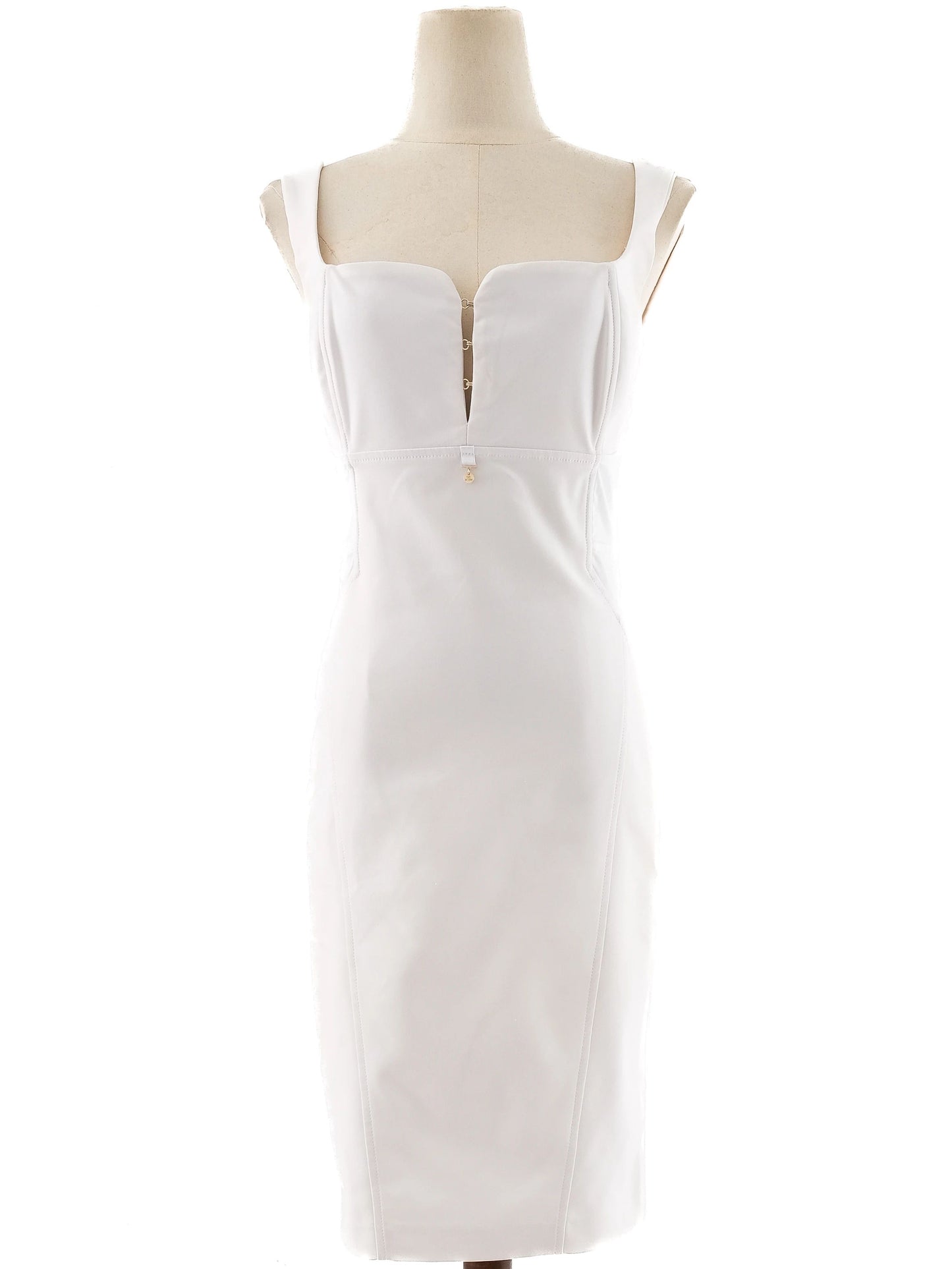 elisabetta franchi white sleeveless dress size m excellent condition