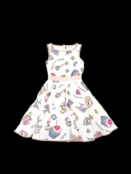 excellent monnalisa white cotton dress size 10 for kids
