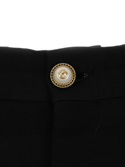 Excellent Gucci Black Wool Shorts for Women Made in Italy
