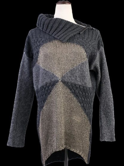 Excellent Pinko Knitted Sweater Size S Combined Wool Design