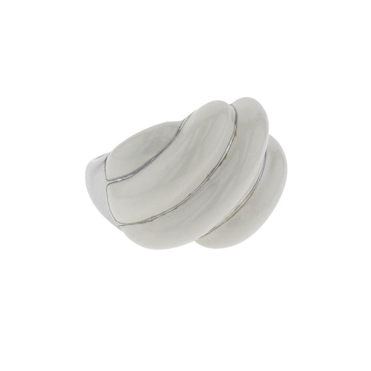 Enamel and silver ring