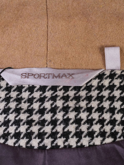 EXCELLENT Sportmax Houndstooth Wool Coat Size S with Shawl Collar