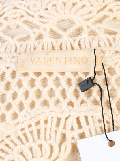 Excellent Valentino Pink Wool Cardigan Size S with Lace Details