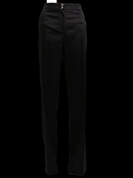 excellent emporio armani black wool high-waist pants size m