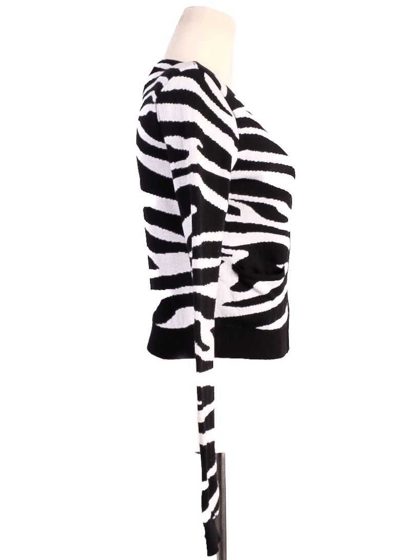 excellent balmain zebra print cardigan cotton size n/a