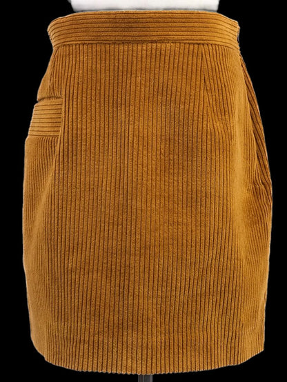 Excellent Sandro Orange Polyester Skirt Size M Knee-Length