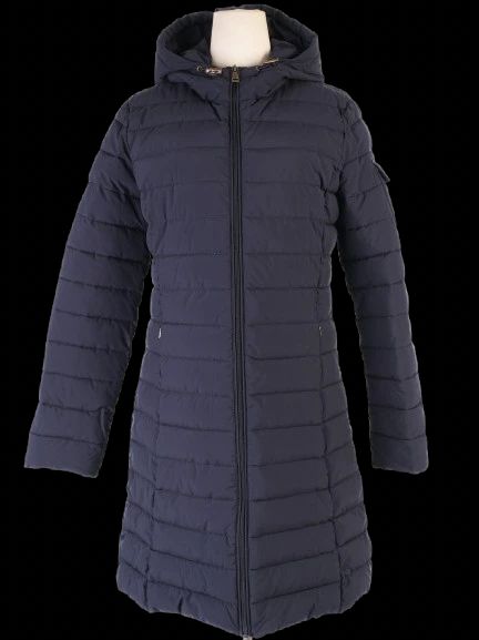 excellent ralph lauren blue quilted puffer coat size m