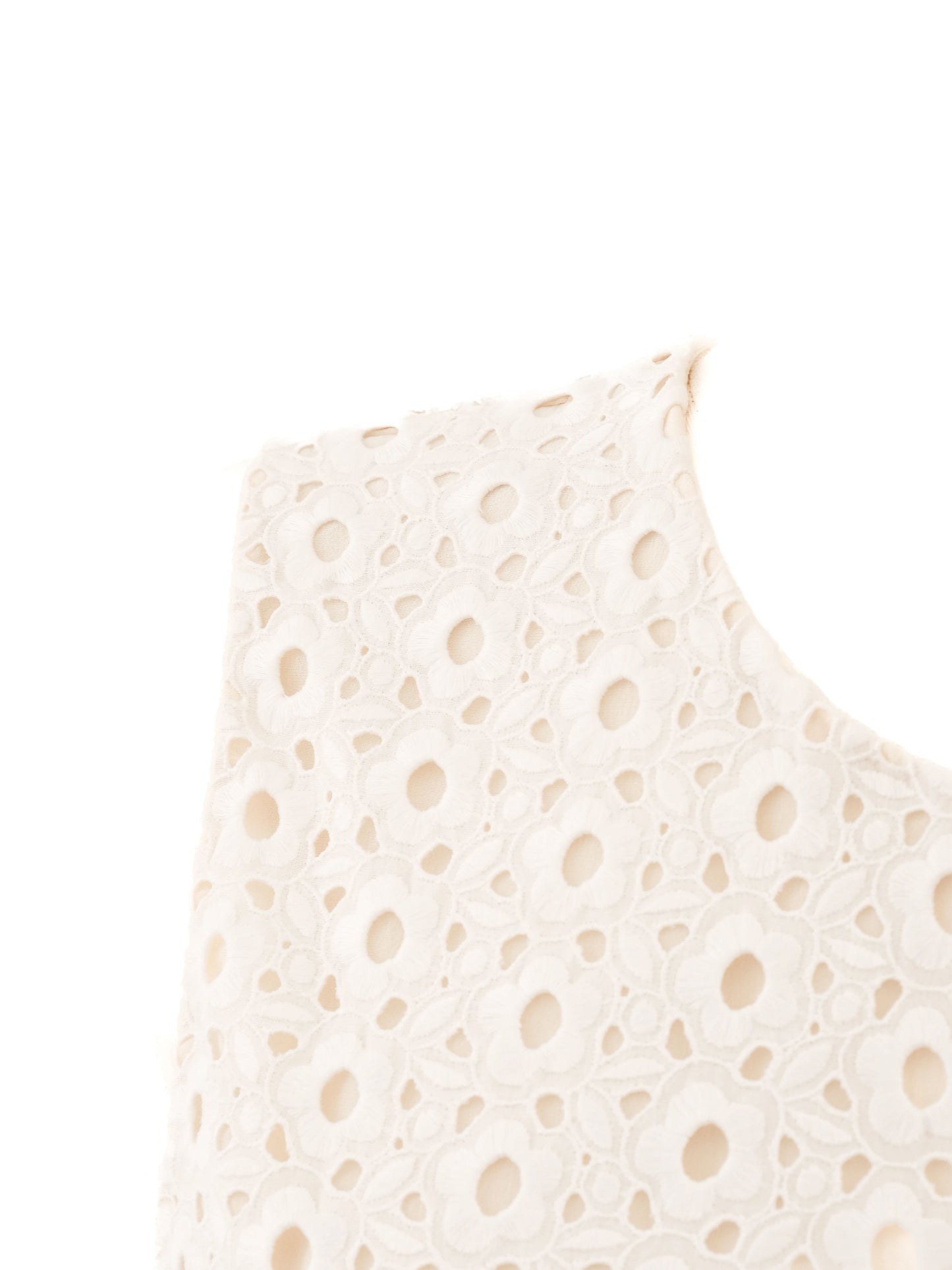 excellent dior women's white cotton eyelet dress sleeveless size n/a