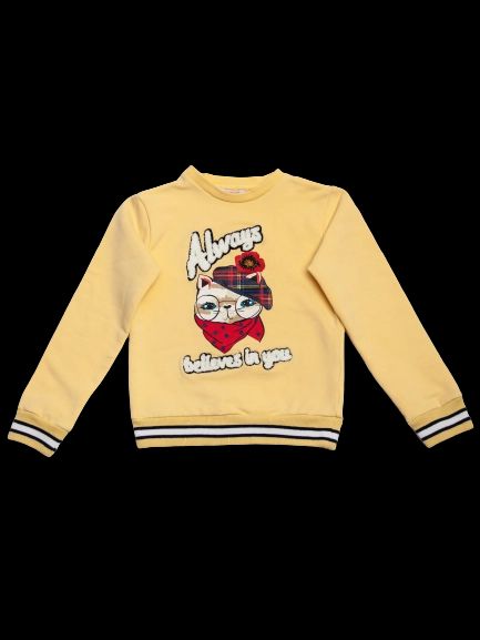 good silvian heach yellow cotton sweatshirt size 8 for kids
