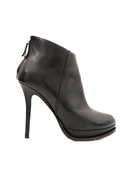 Excellent MaxCo Black Leather High-Heeled Ankle Boots Size 38