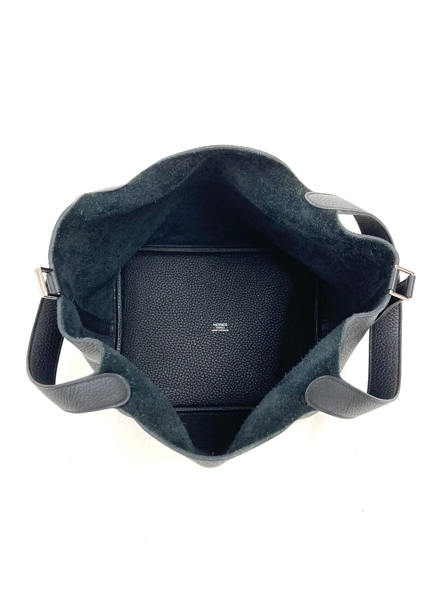 Hermes Black Picotin MM,Taurillon Clemence PHW  U Stamp
