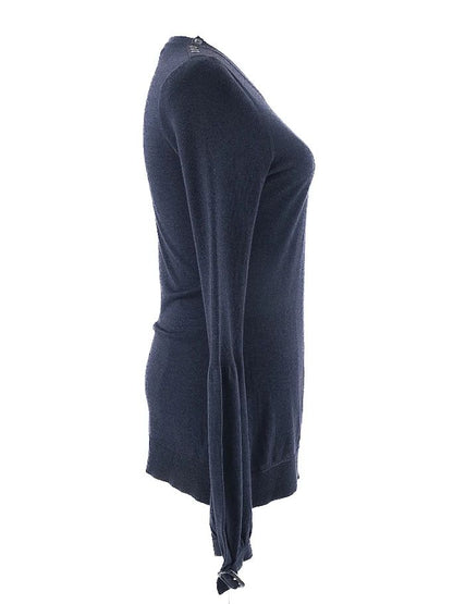 Excellent Burberry Blue Silk Sweater Size M with Button Details