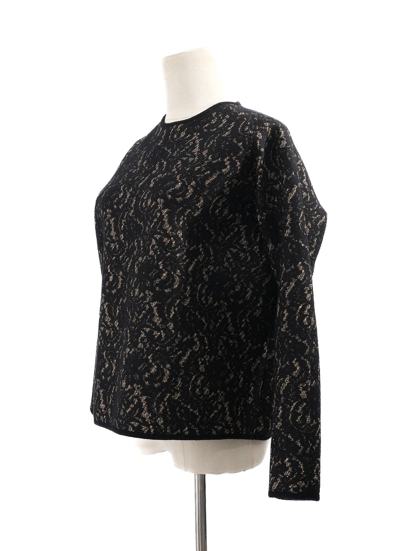 new n21 black wool sweater size m with abstract pattern