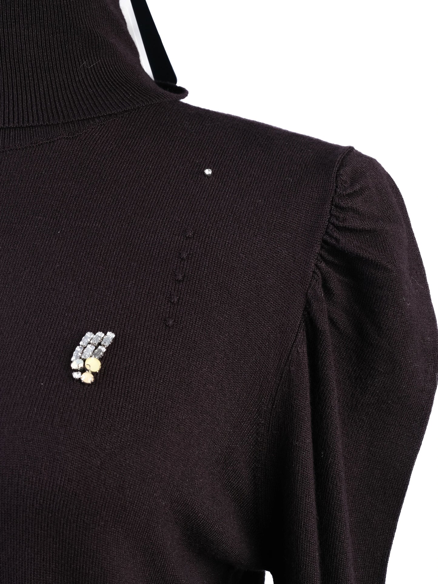 new liu jo black turtleneck sweater size l with embellishments