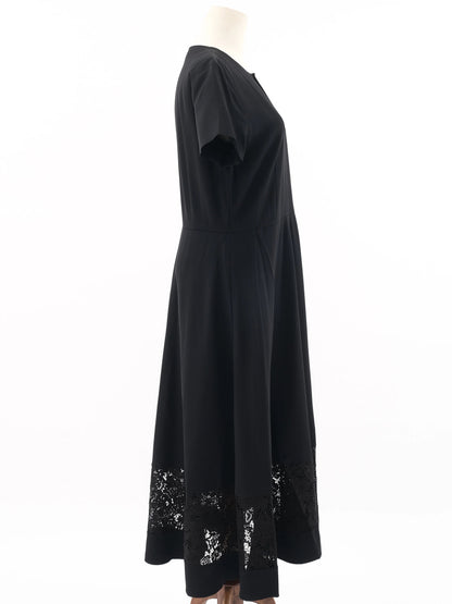 Excellent Marella Black Wool Dress with Lace Detailing Size N/A