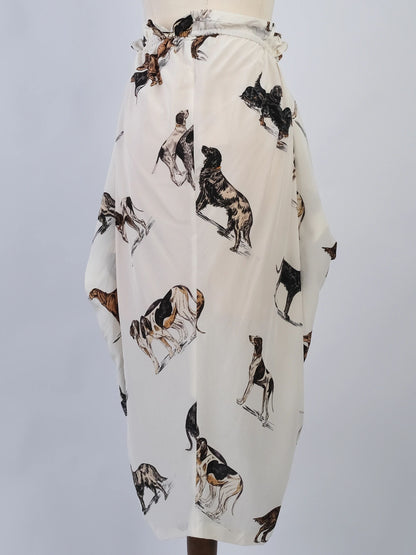 Excellent Stella McCartney Silk Skirt with Dog Print Size M