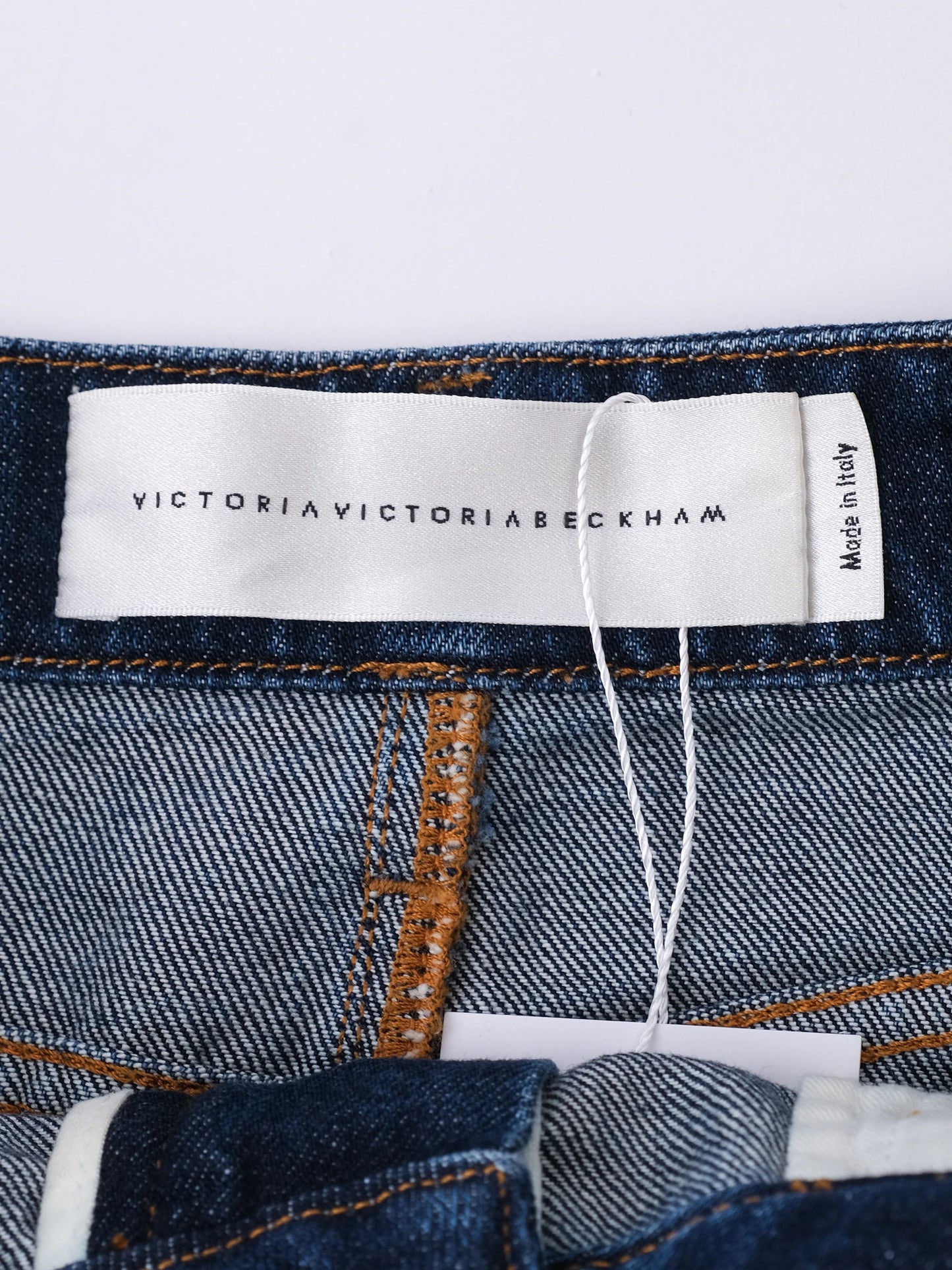 victoria beckham denim skirt blue size l with embroidery