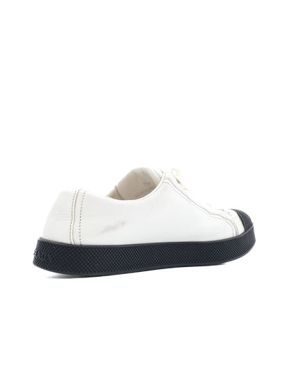 Average Condition Prada White Leather Sneakers Size 36