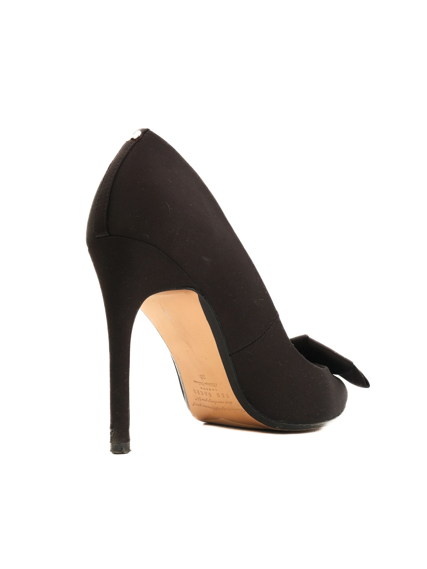 ted baker women's black high-heeled shoes size 38 with bow detail