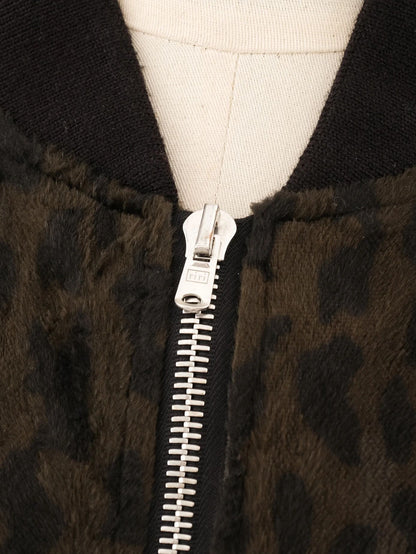 Excellent The Kooples Black Leopard Print Bomber Jacket Size M
