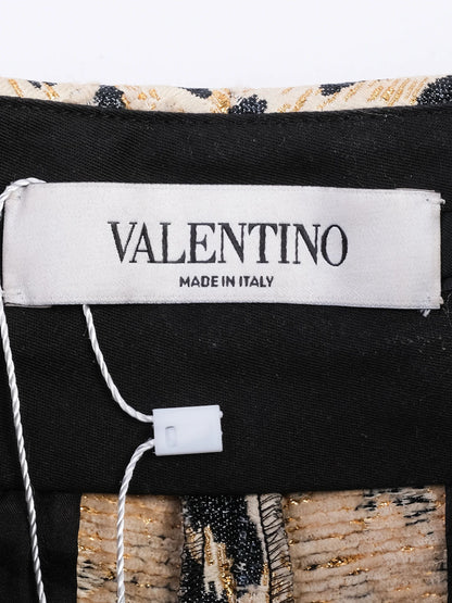 Excellent Valentino Leopard Print Silk Shorts Size L Made in Italy