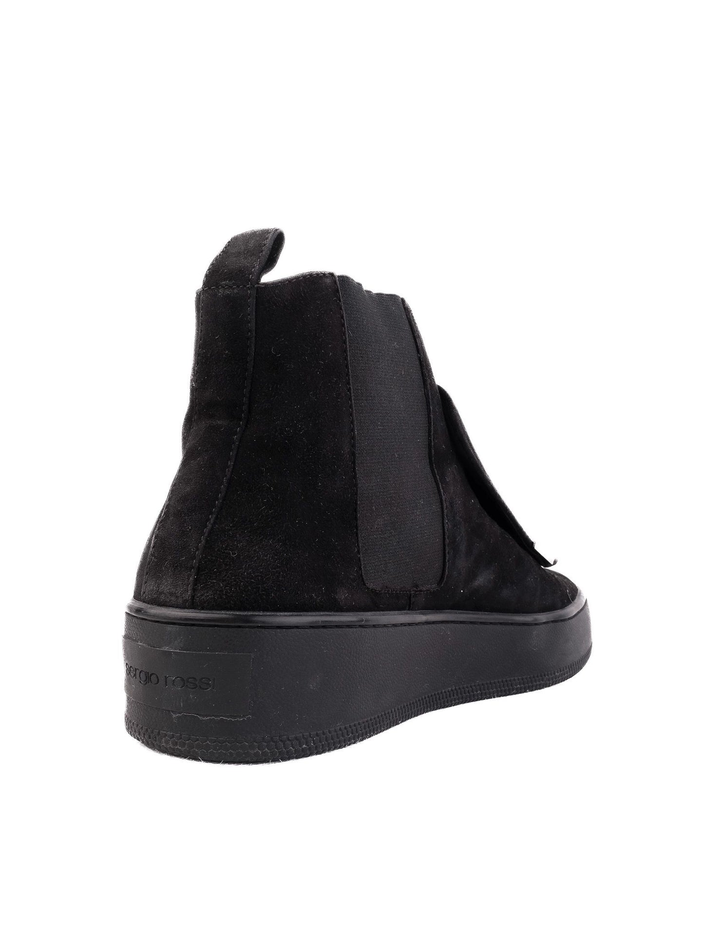 good sergio rossi black suede ankle boots size 36 with metallic detail