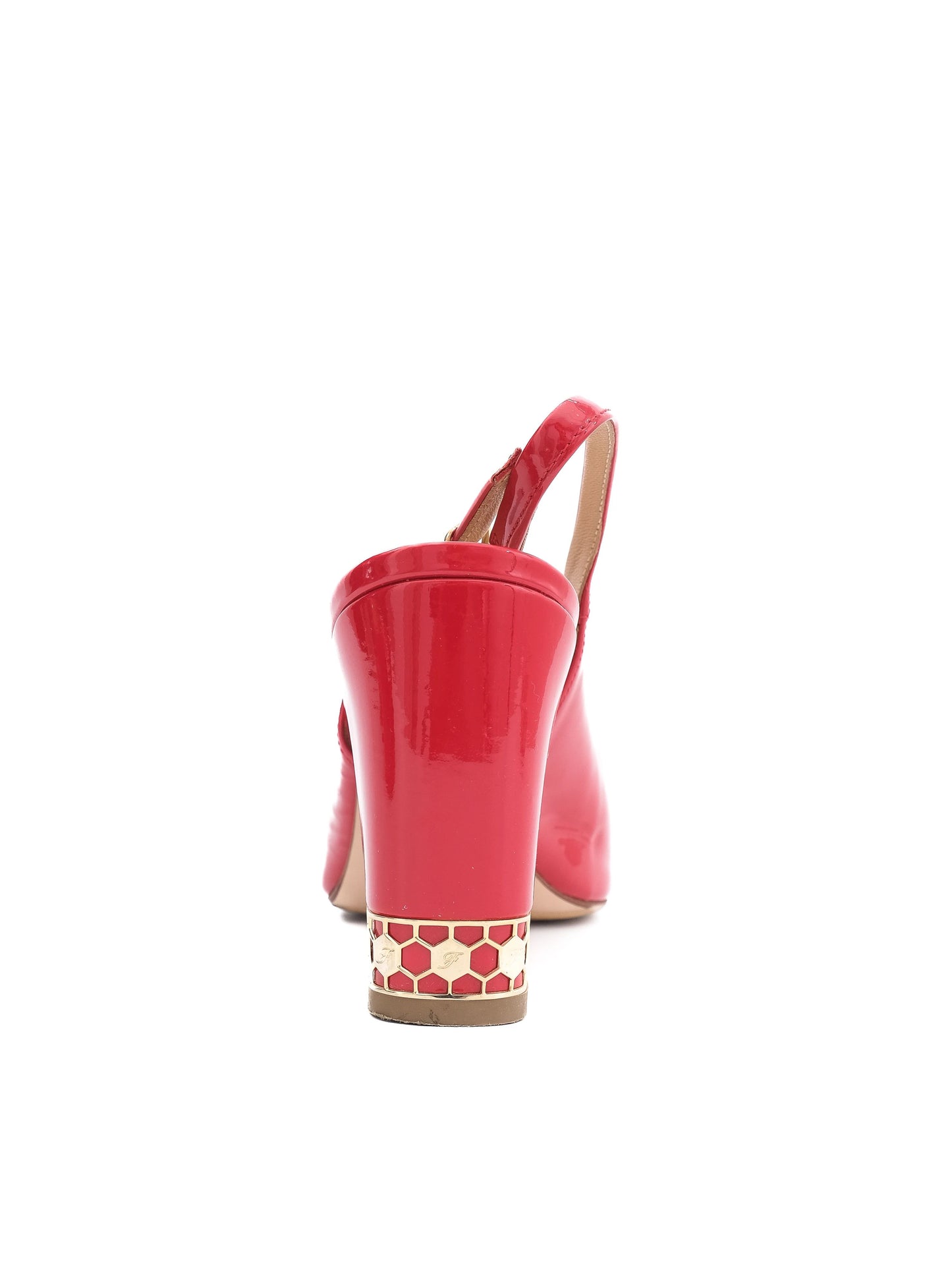 giovanni fabiani red slingback high-heeled shoes size 40 excellent