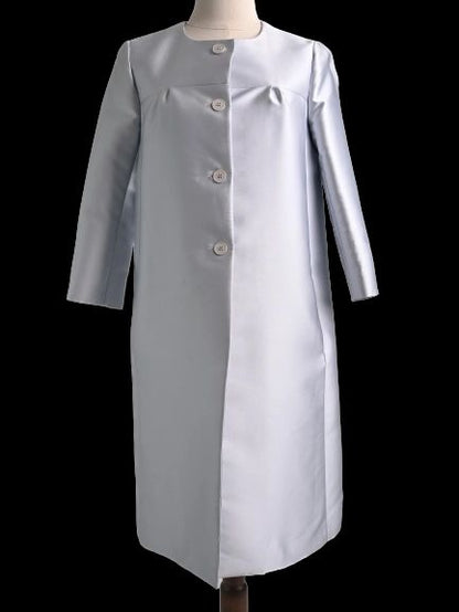 Excellent Tara Jarmon Gray Silk Women's Coat Size S