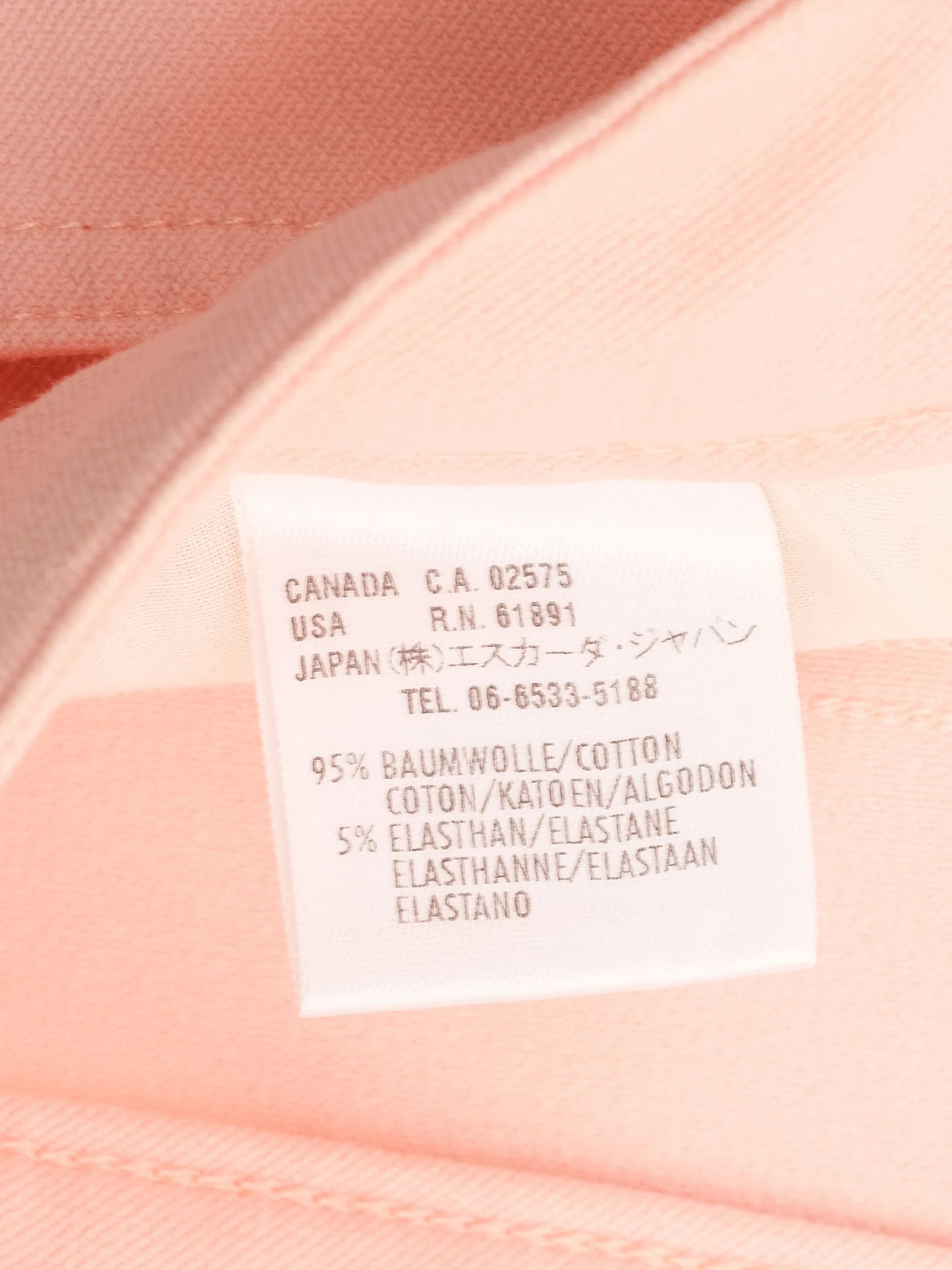excellent escada sport pink elastane women's pants size m